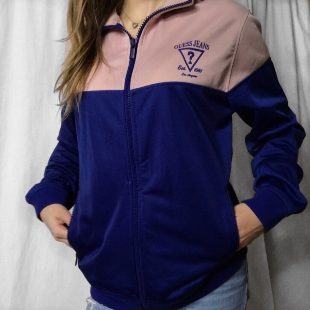 Guess Cotton Candy Pink n Blue Color Block Jacket